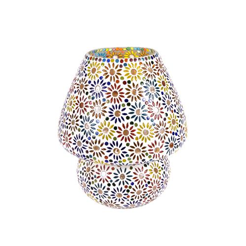 Lampada da tavolo in vetro mosaicata Mirror Daisy h. 32 cm.