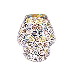 Lampada da tavolo in vetro mosaicata Mirror Daisy h. 32 cm.