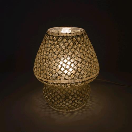 Lampada da tavolo in vetro mosaicata Gold Reflection h. 64 cm.