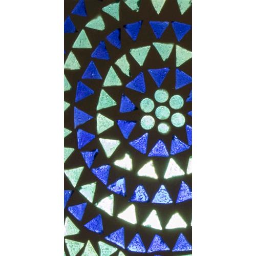 Lampada da tavolo in vetro mosaicata Blue Sauna h. 32 cm.