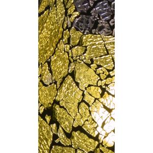 Lampada da tavolo in vetro mosaicata Yellow Craquelè h. 32 cm.