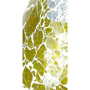 Lampada da tavolo in vetro mosaicata Yellow Craquelè h. 32 cm.