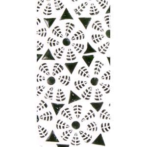 Lampada da tavolo in vetro mosaicata Green Daisy h. 32 cm.
