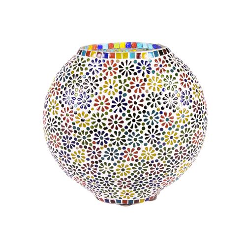 Lampada da tavolo in vetro mosaicata Flower garden h. 32 cm.