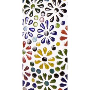 Lampada da tavolo in vetro mosaicata Flower garden h. 32 cm.
