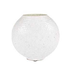 Lampada da tavolo in vetro mosaicata The White Bride h. 32 cm.