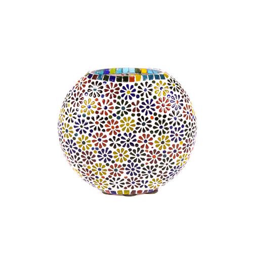 Lampada da tavolo in vetro mosaicata Flower garden h. 23 cm.