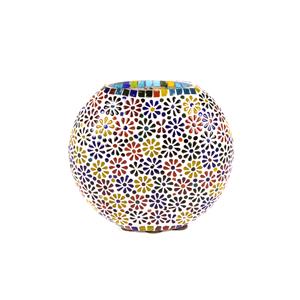 Lampada da tavolo in vetro mosaicata Flower garden h. 23 cm.
