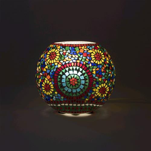 Lampada da tavolo in vetro mosaicata Rainbow h. 23 cm.