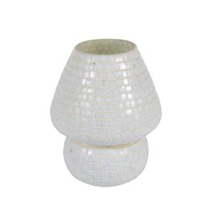 Lampada da tavolo in vetro mosaicata The White Bride h. 23 cm.